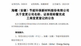 更名！“海螺型材”現(xiàn)已更名為“海螺新材”！