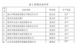 山東泰安發(fā)布6月份水泥生產(chǎn)企業(yè)專家檢查情況的通報(bào)！